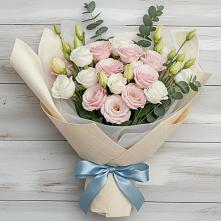 Букет цветов из:  Лизиантусы в Мескер-Юрте