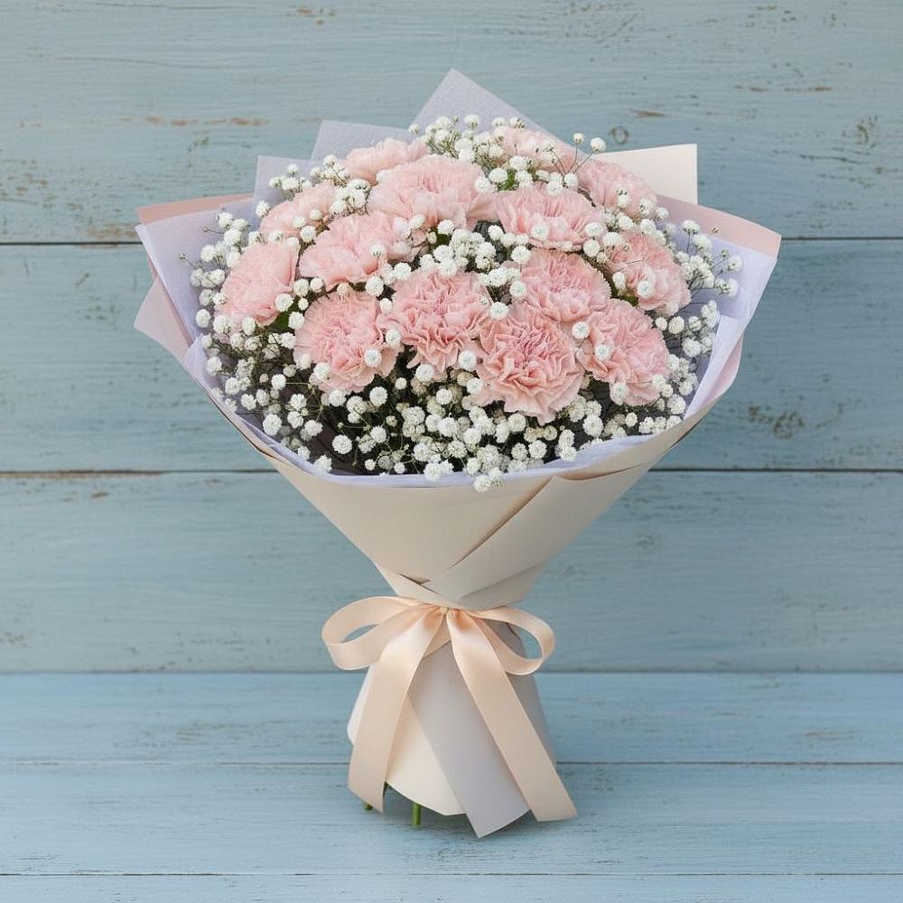 Букет цветов из: Гвоздики в Мескер-Юрте