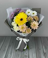 Букет цветов из:  Розы, Герберы и Хризантемы в Мескер-Юрте