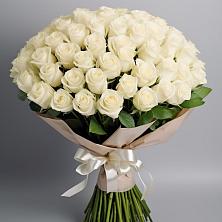 Букет 101 беля роза Белоснежка в Мескер-Юрте