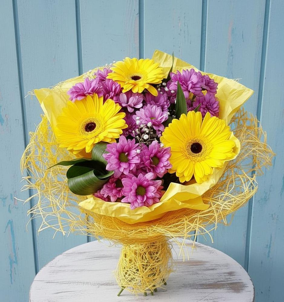 Букет цветов из: Хризантемы и Герберы в Мескер-Юрте