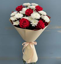 Букет цветов из:  Розы и Хризантемы в Мескер-Юрте