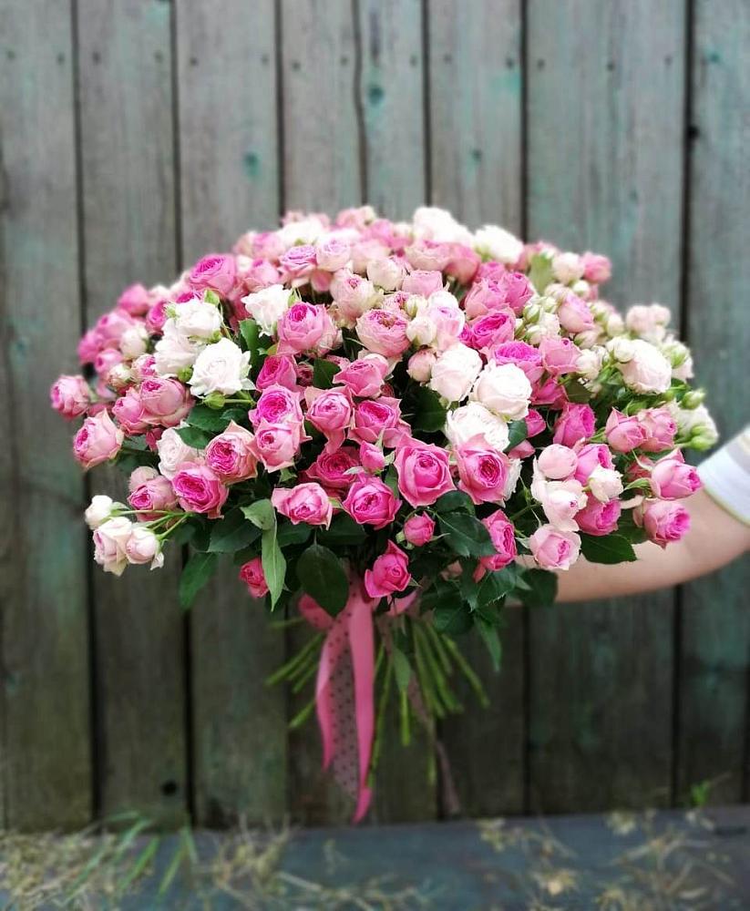 Букет Розовые кустовые розы Натали и Лав Лидия в Мескер-Юрте