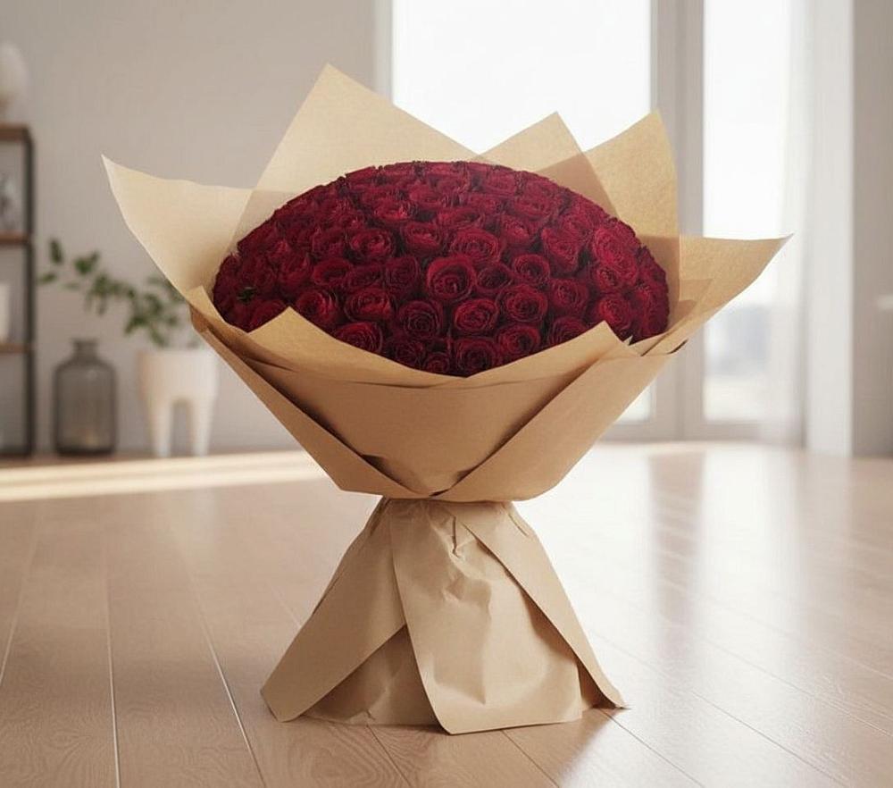 Букет 101 Красная роза в Мескер-Юрте