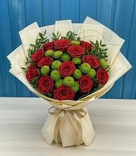 Букет цветов из:  Розы и Хризантемы #REPLACE_PRED# Мескер-Юрте