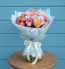 Букет цветов из:  Хризантемы и Розы в Мескер-Юрте