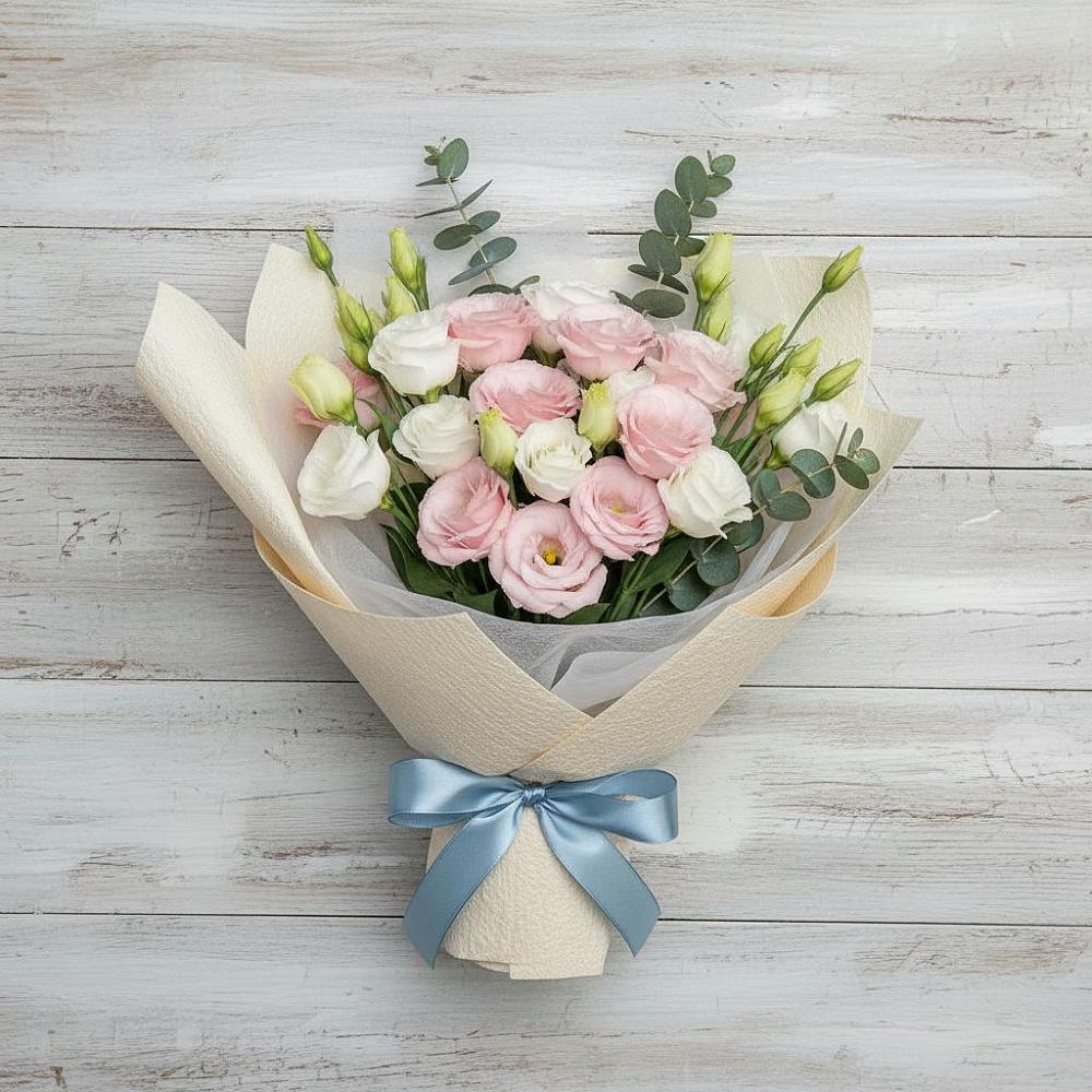 Букет цветов из: Лизиантусы в Мескер-Юрте